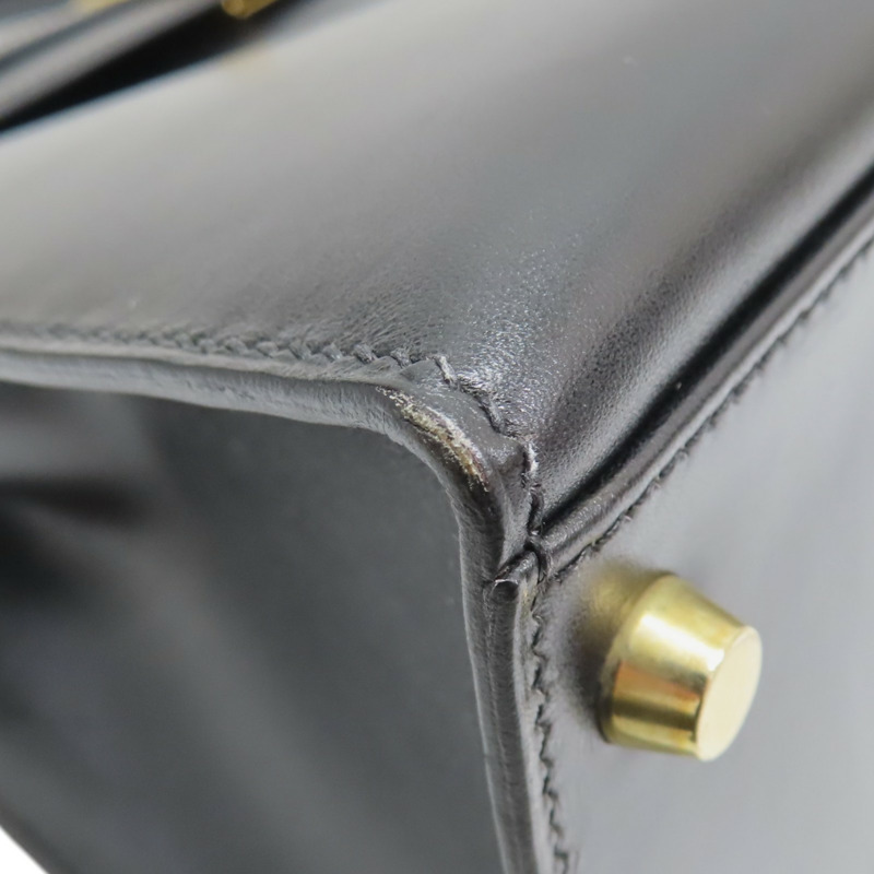 黑色 BOX牛皮 Kelly 32 凱莉包 兩用包 口E刻 金釦 口E刻 金釦【HERMES 愛馬仕】-11