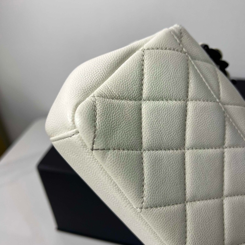 CHANEL香奈兒熊貓色荔枝紋牛皮CF大mini鏈條包 鐳射30開 尺寸：20x12x5cm-7