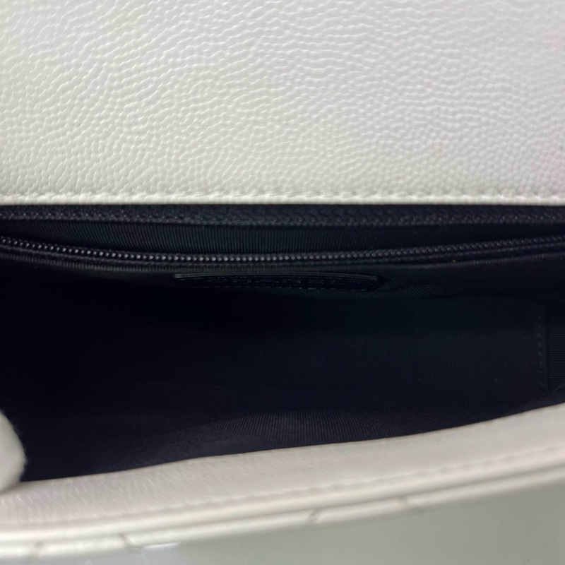 CHANEL香奈兒熊貓色荔枝紋牛皮CF大mini鏈條包 鐳射30開 尺寸：20x12x5cm-8