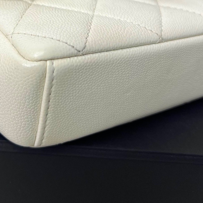 CHANEL香奈兒熊貓色荔枝紋牛皮CF大mini鏈條包 鐳射30開 尺寸：20x12x5cm-9