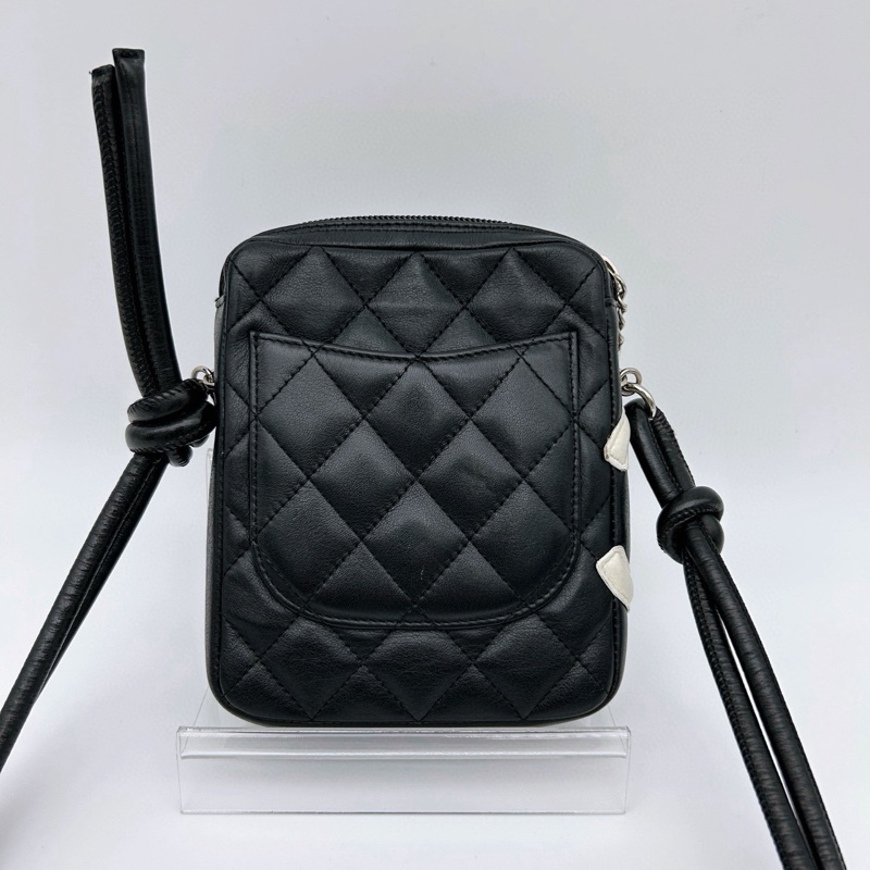 「JL精品代購」香奈兒黑白康鵬單肩斜挎相機包-3