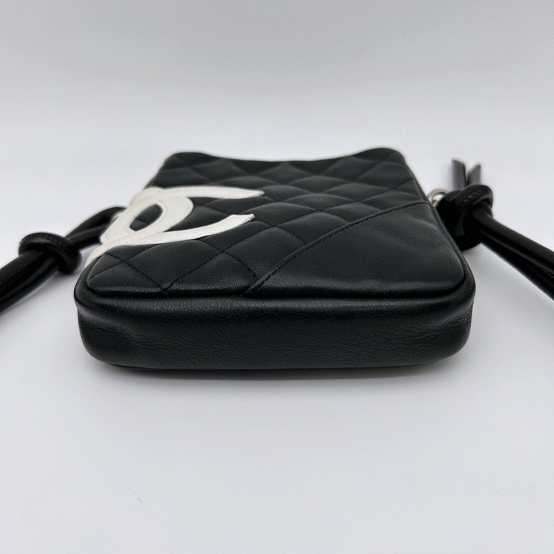 「JL精品代購」香奈兒黑白康鵬單肩斜挎相機包-5