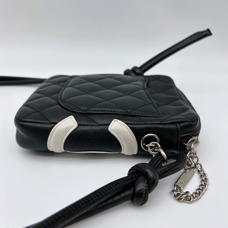 「JL精品代購」香奈兒黑白康鵬單肩斜挎相機包-6