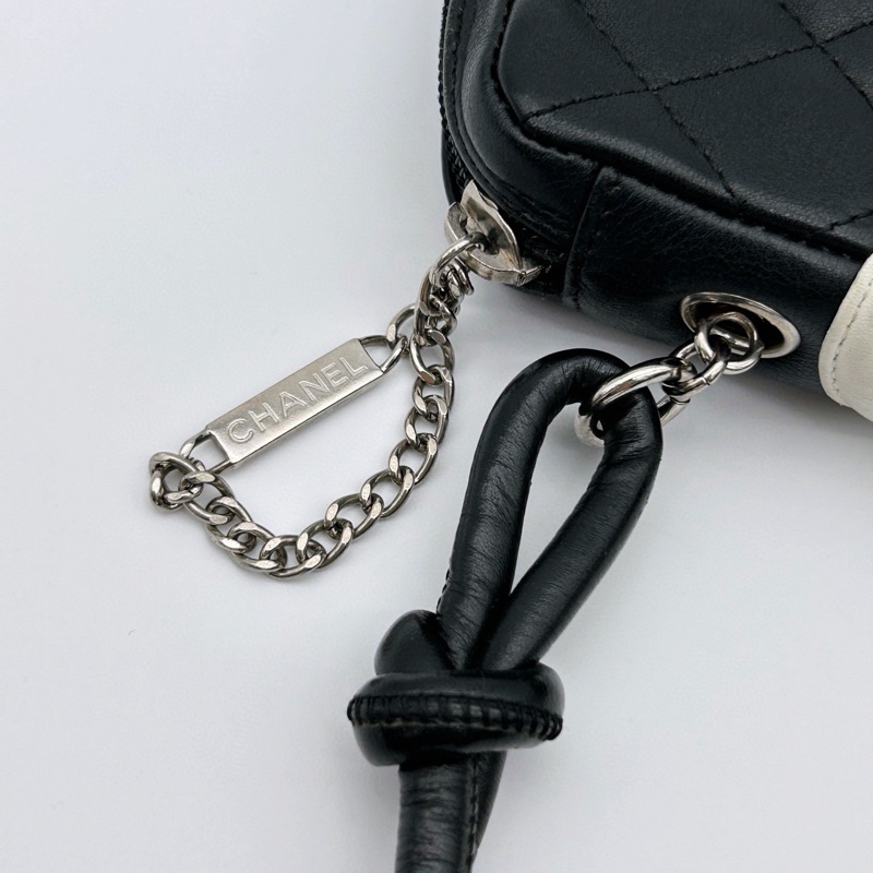 「JL精品代購」香奈兒黑白康鵬單肩斜挎相機包-8