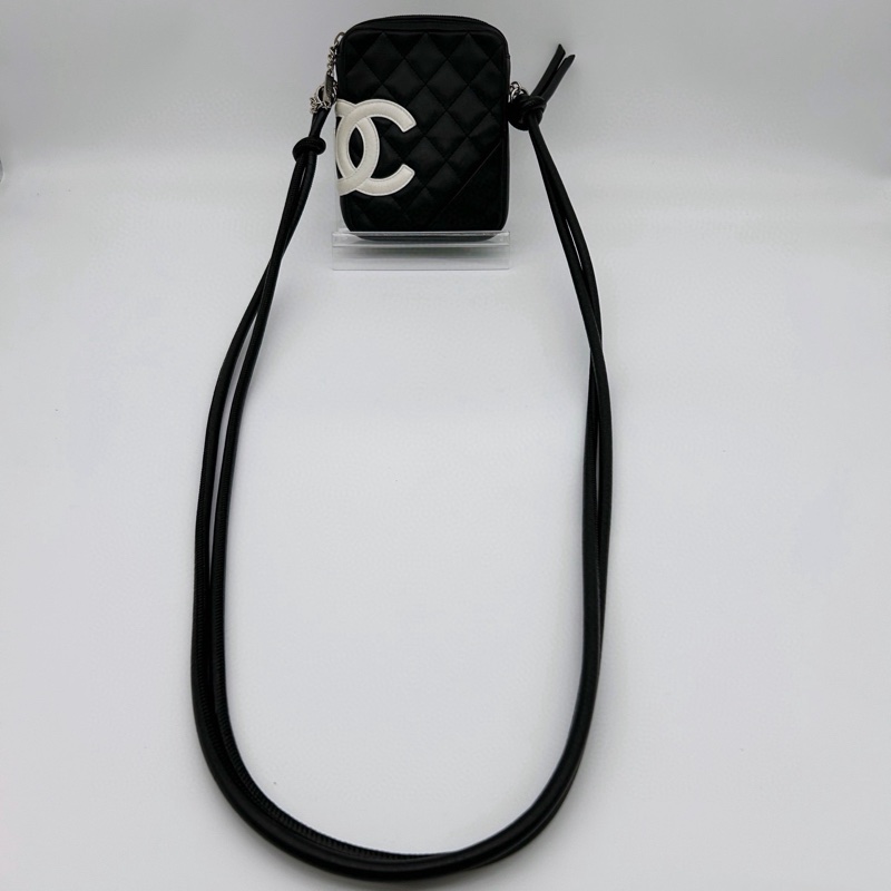 「JL精品代購」香奈兒黑白康鵬單肩斜挎相機包-9