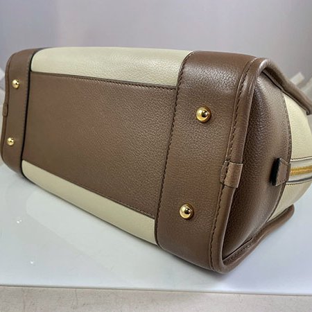 ＊奢華大道國際精品＊【LW226】LOEWE酒紅色/淺咖啡色/灰白色 NAPA小牛皮 AMAZONA手提包 28CM-5