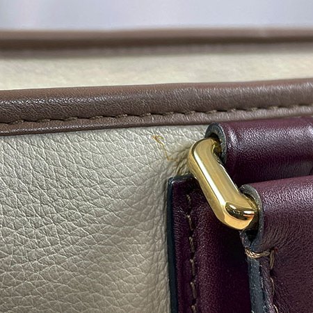 ＊奢華大道國際精品＊【LW226】LOEWE酒紅色/淺咖啡色/灰白色 NAPA小牛皮 AMAZONA手提包 28CM-13