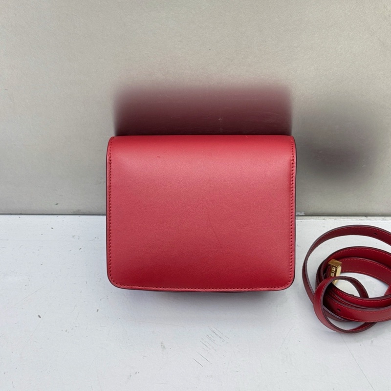Celine賽琳box紅色小號 配件:肩帶塵袋 尺寸：16.5x13x8cm-1