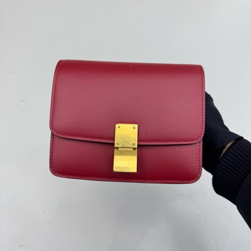 Celine賽琳box紅色小號 配件:肩帶塵袋 尺寸：16.5x13x8cm-2