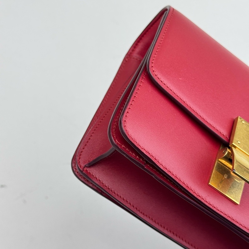 Celine賽琳box紅色小號 配件:肩帶塵袋 尺寸：16.5x13x8cm-3