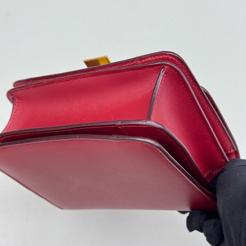 Celine賽琳box紅色小號 配件:肩帶塵袋 尺寸：16.5x13x8cm-4