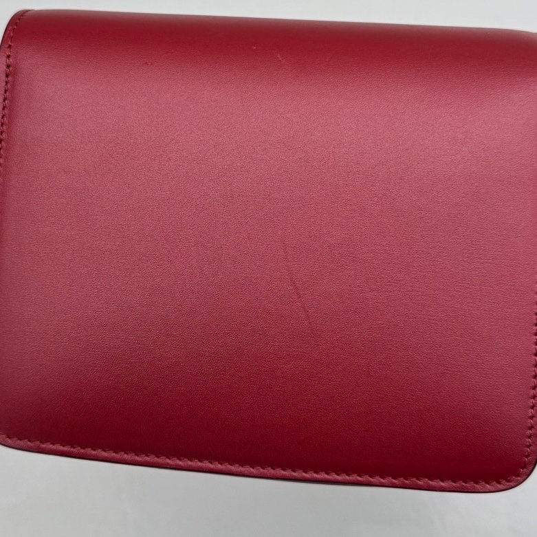 Celine賽琳box紅色小號 配件:肩帶塵袋 尺寸：16.5x13x8cm-7