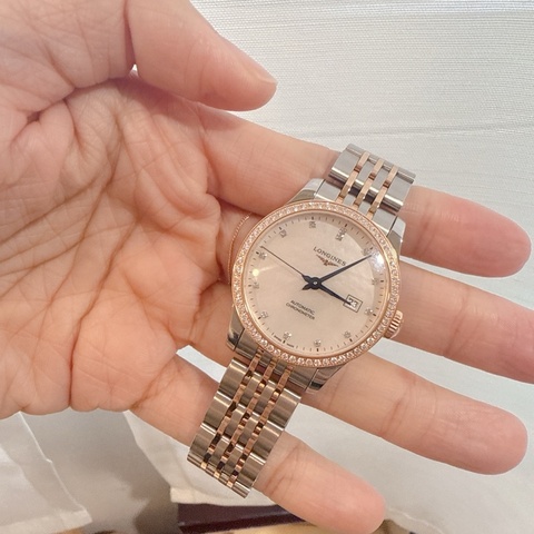 全新浪琴 Longines 開創者18k金原鑲鑽錶 天文台認證自動機械錶