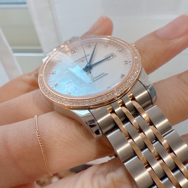 浪琴 Longines 開創者18k金原鑲鑽錶 天文台認證自動機械錶-4