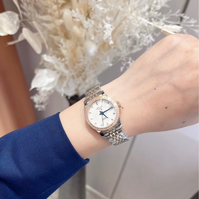 浪琴 Longines 開創者18k金原鑲鑽錶 天文台認證自動機械錶-8