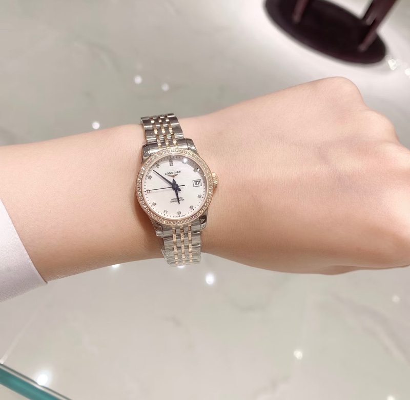 浪琴 Longines 開創者18k金原鑲鑽錶 天文台認證自動機械錶-10