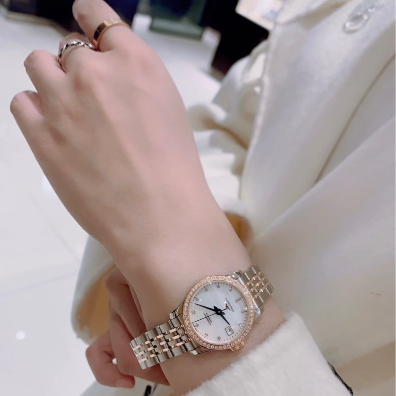 浪琴 Longines 開創者18k金原鑲鑽錶 天文台認證自動機械錶-11