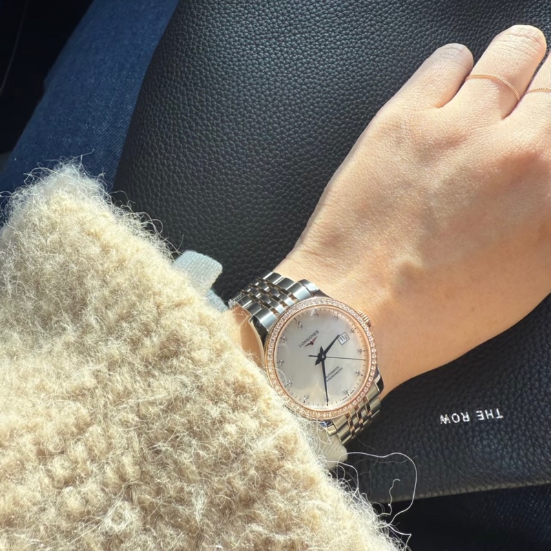 浪琴 Longines 開創者18k金原鑲鑽錶 天文台認證自動機械錶-12