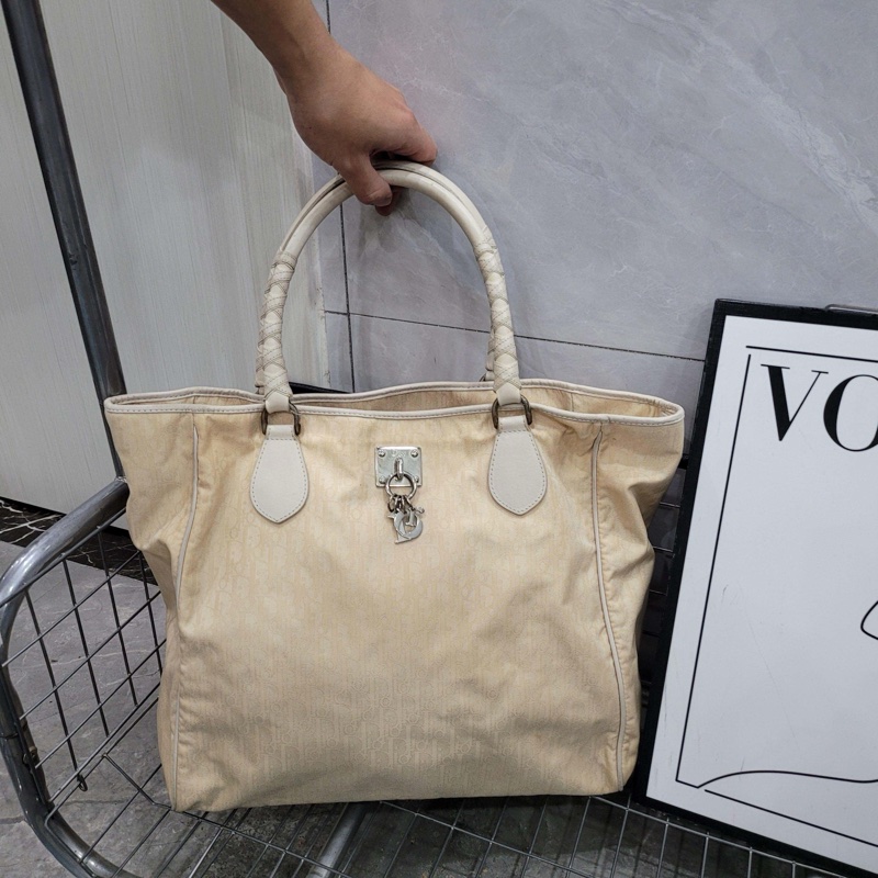 【97新 ✨ 全網最低價!】Dior/迪奥 老花 Tote 托特包 白色千金老錢風(下單前先詢問庫存❗️)-1