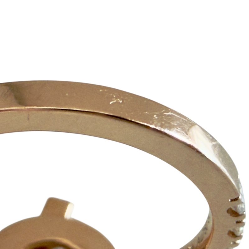 HERMES Finesse 18K玫瑰金 滿鑽小Q 戒子-10