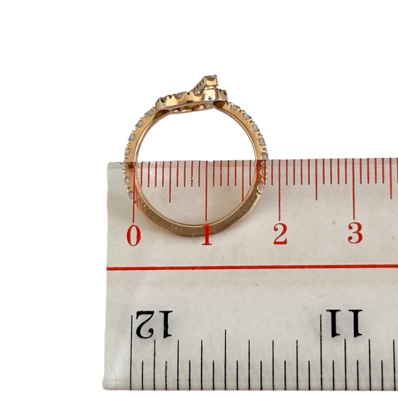 HERMES Finesse 18K玫瑰金 滿鑽小Q 戒子-14