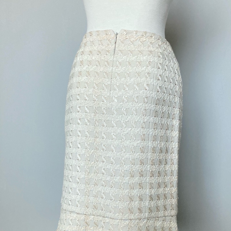 《新歡舊愛》近新CHANEL香奈兒白色經典呢喃優雅氣質裙34-6