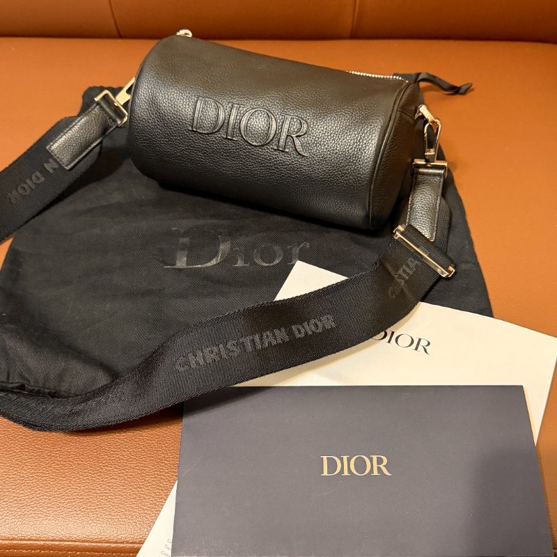 DIOR 迪奧Roller 黑色牛皮圓筒斜背包｜Christian Dior 斜背包 男包 全配｜巴黎專櫃購入｜近新極美品-3