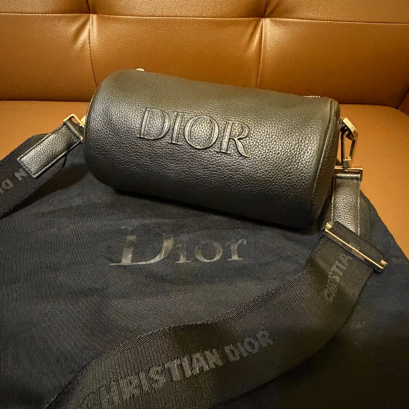 DIOR 迪奧Roller 黑色牛皮圓筒斜背包｜Christian Dior 斜背包 男包 全配｜巴黎專櫃購入｜近新極美品-5