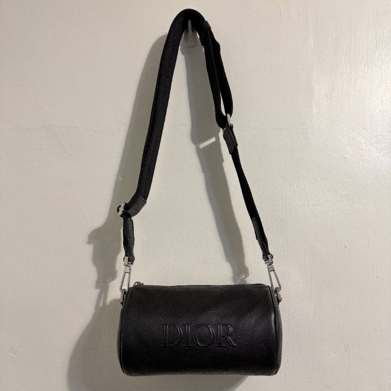 DIOR 迪奧Roller 黑色牛皮圓筒斜背包｜Christian Dior 斜背包 男包 全配｜巴黎專櫃購入｜近新極美品-6