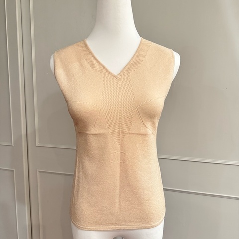 《新歡舊愛》近新CHANEL香奈兒奶茶色針織背心42/適合ML