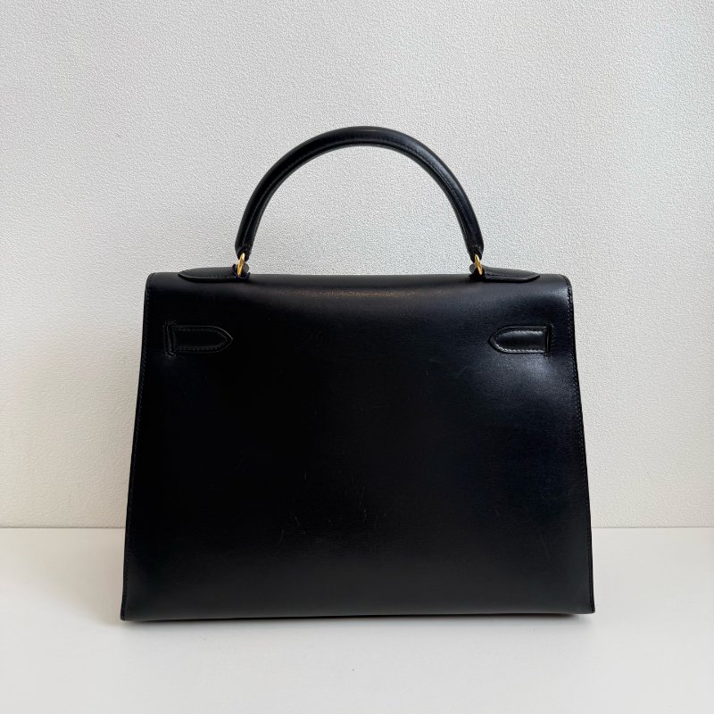 Hermes 愛馬仕 kelly 32 黑金 box 附件:肩帶、鎖頭、鑰匙、皮牌-2