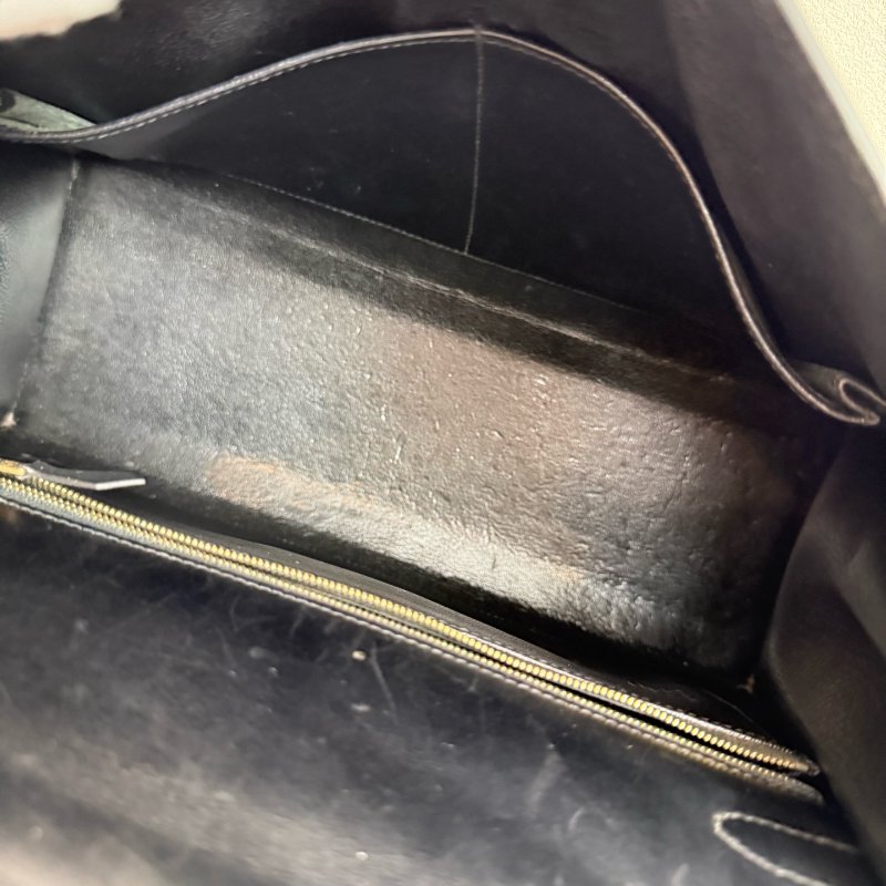 Hermes 愛馬仕 kelly 32 黑金 box 附件:肩帶、鎖頭、鑰匙、皮牌-8