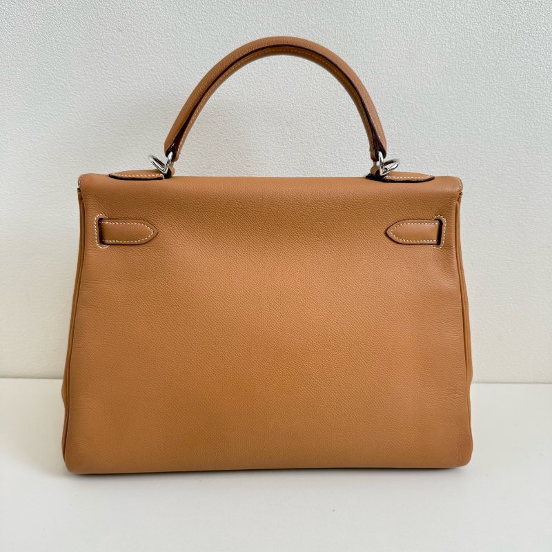 愛馬仕 Hermes kelly 32 老金棕 銀扣 附件:肩帶-2