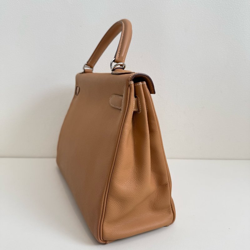 愛馬仕 Hermes kelly 32 老金棕 銀扣 附件:肩帶-3