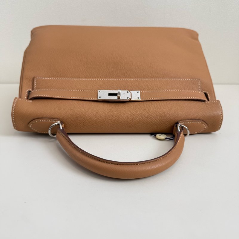 愛馬仕 Hermes kelly 32 老金棕 銀扣 附件:肩帶-5