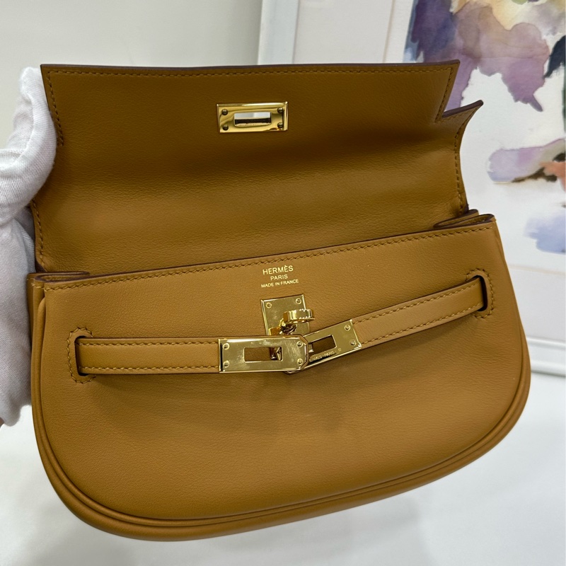 Hermes 愛馬仕 kelly movve 芝麻色 小單肩包 B刻 2S芝麻金扣-6