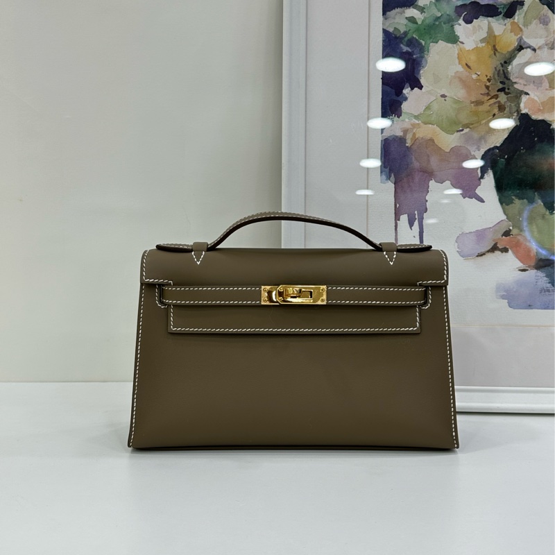Hermes 愛馬仕 mini kelly 一代 大象灰 金扣 swift皮 G刻-1