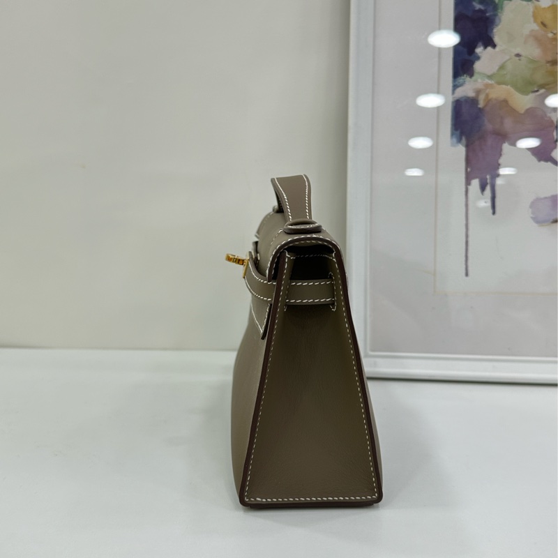 Hermes 愛馬仕 mini kelly 一代 大象灰 金扣 swift皮 G刻-3