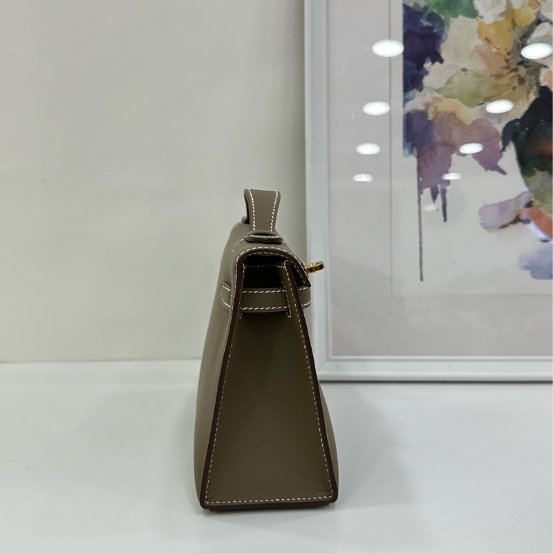 Hermes 愛馬仕 mini kelly 一代 大象灰 金扣 swift皮 G刻-4