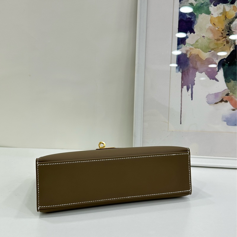 Hermes 愛馬仕 mini kelly 一代 大象灰 金扣 swift皮 G刻-5