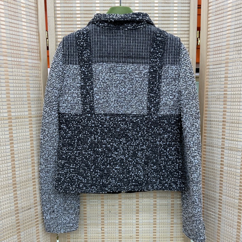 CHANEL 香奈兒黑白拼色軟尼材質外套 34碼-1