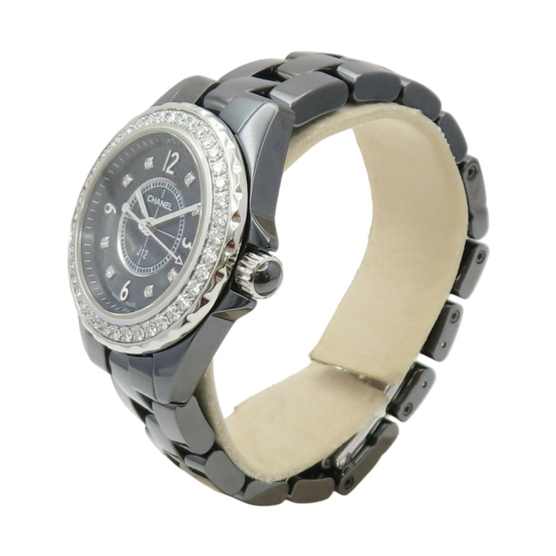 黑色漆面錶盤 陶瓷 不鏽鋼 鑽石 J12 腕錶【CHANEL 香奈兒】 H2571-3