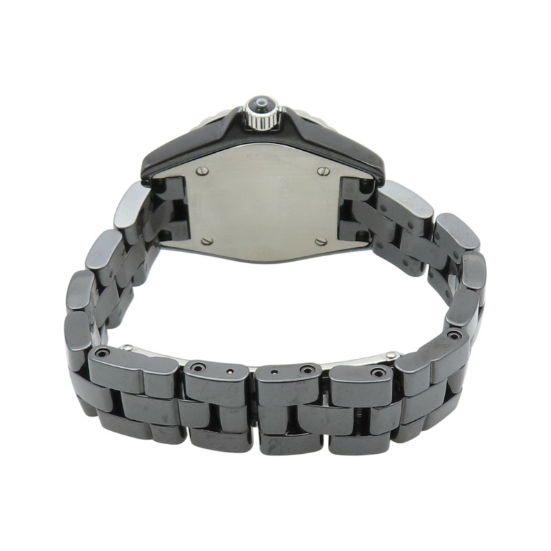 黑色漆面錶盤 陶瓷 不鏽鋼 鑽石 J12 腕錶【CHANEL 香奈兒】 H2571-4