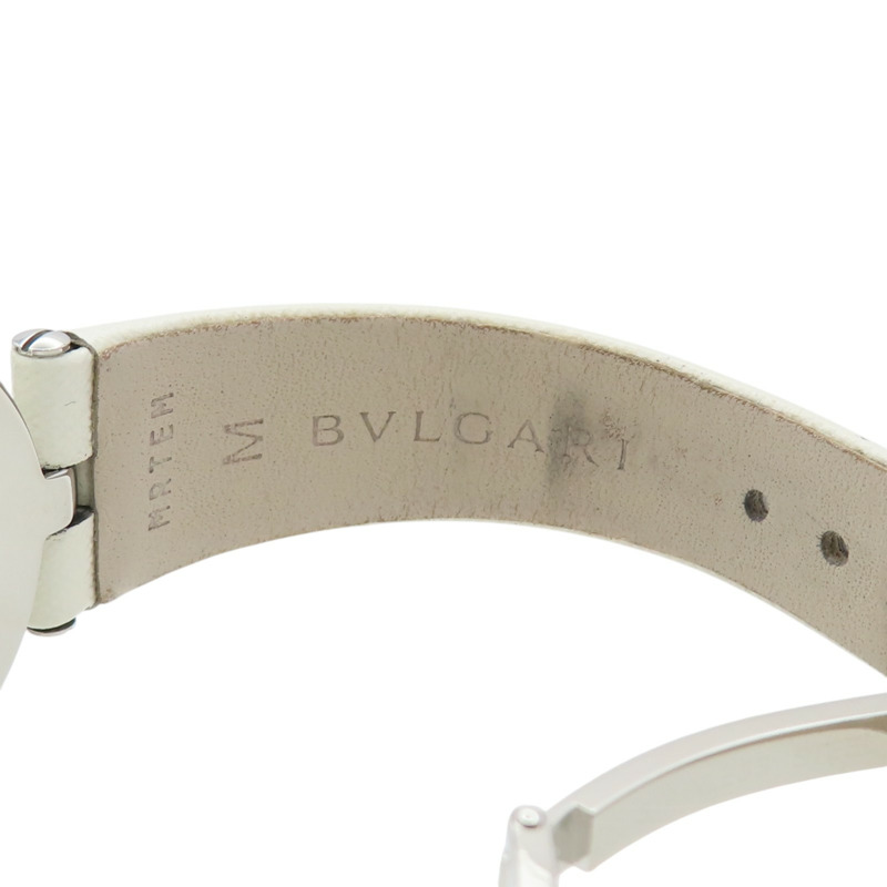 貝殼粉色母貝 錶盤 白色牛皮 錶帶 鑽石 B.ZERO1 腕錶【BVLGARI 寶格麗】 BZ30S-9