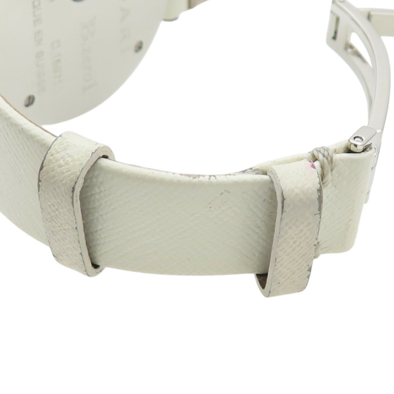 貝殼粉色母貝 錶盤 白色牛皮 錶帶 鑽石 B.ZERO1 腕錶【BVLGARI 寶格麗】 BZ30S-12