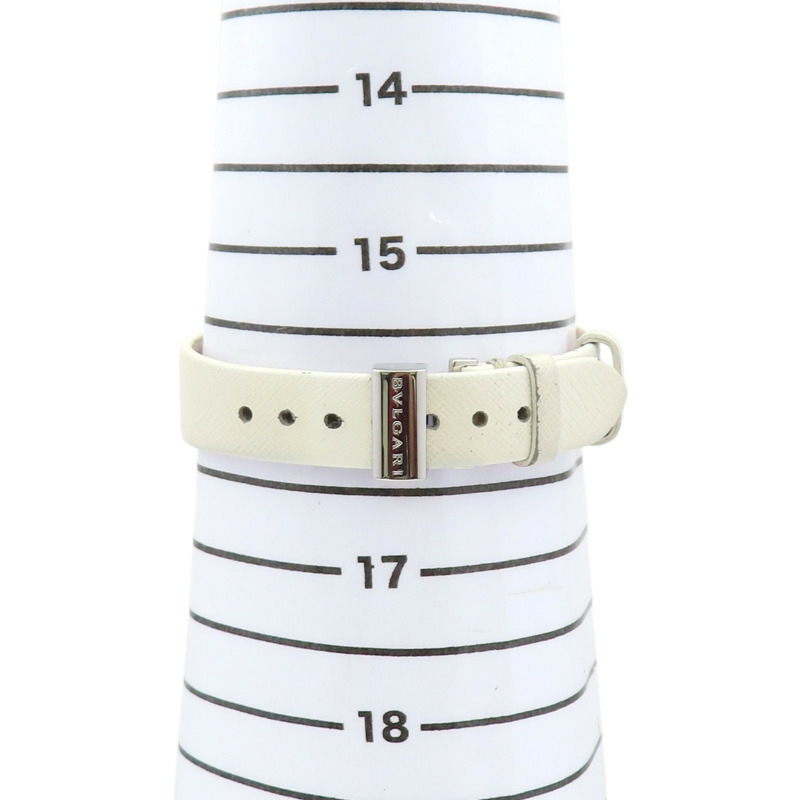 貝殼粉色母貝 錶盤 白色牛皮 錶帶 鑽石 B.ZERO1 腕錶【BVLGARI 寶格麗】 BZ30S-13