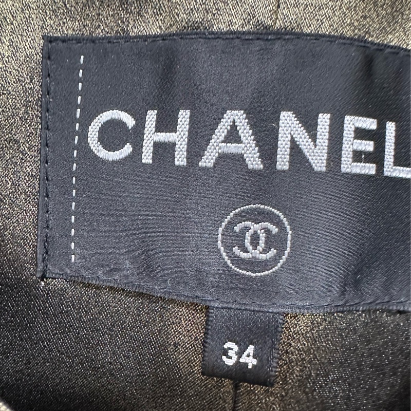Chanel香奈兒椅子系列黑金細格紋外套 34碼-2