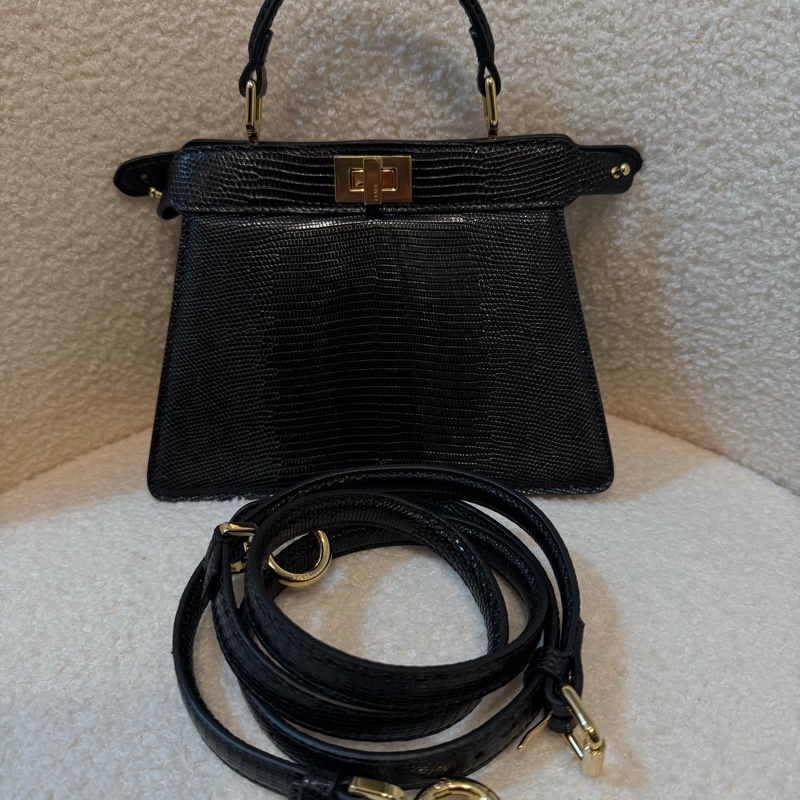 Fendi Peekaboo Petit黑金蜥蜴-0