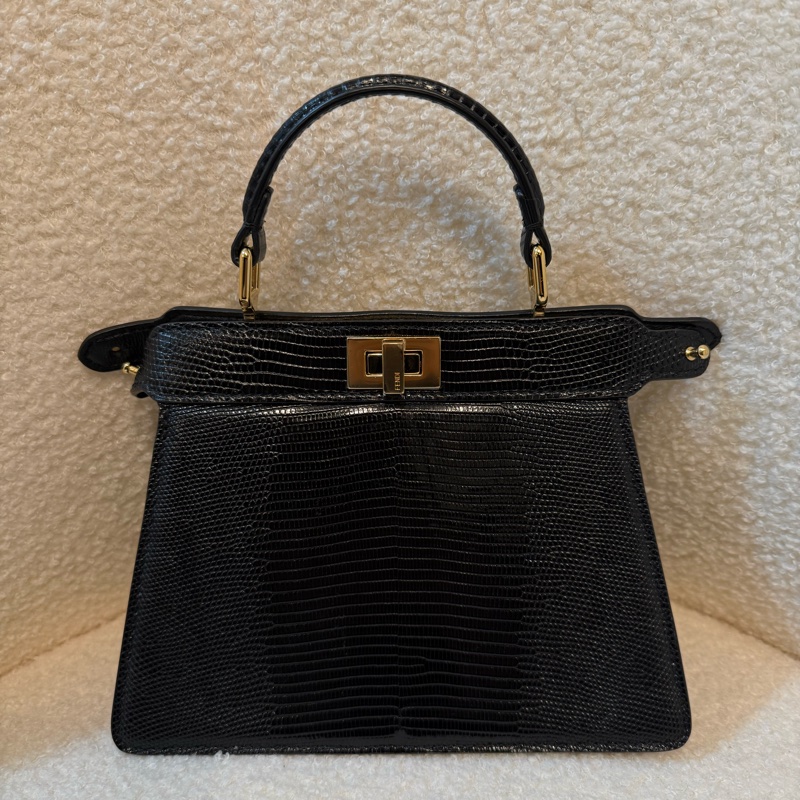 Fendi Peekaboo Petit黑金蜥蜴-1