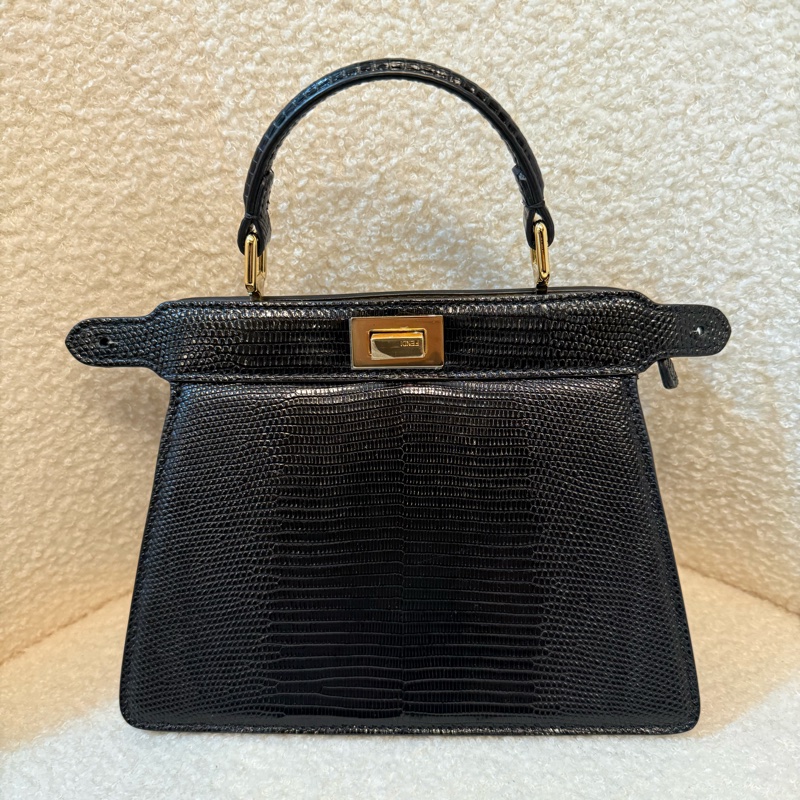 Fendi Peekaboo Petit黑金蜥蜴-2